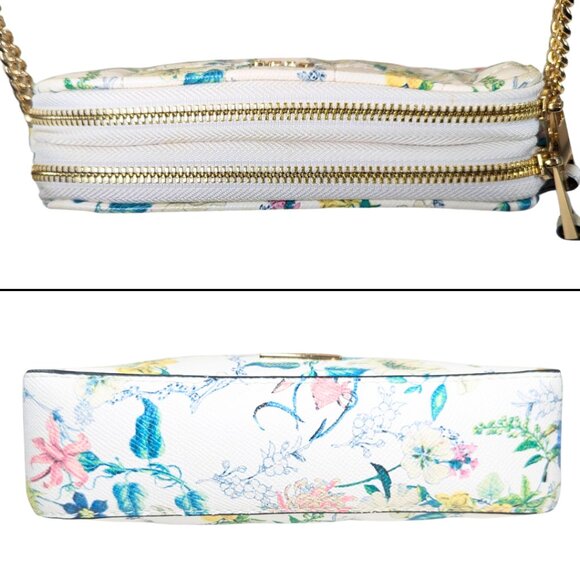 Aldo Flora Small Crossbody Purse w/Chain Strap White Floral Print - Picture 6 of 9